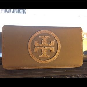 Tory Burch Brown Nylon Continental Wallet